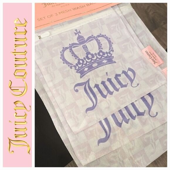 Juicy Couture J Crown Logo Set if 3 Mesh Wash Bags - Picture 2 of 7